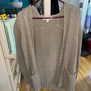 Hooded knit sweater
